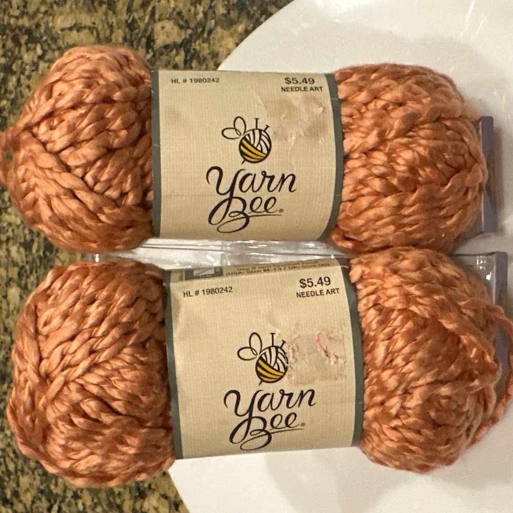 Yarn Bee Cotton Purely Fresh XXL Clay 3.5oz 50yards Skeins.  Lot Of 2 Skeins